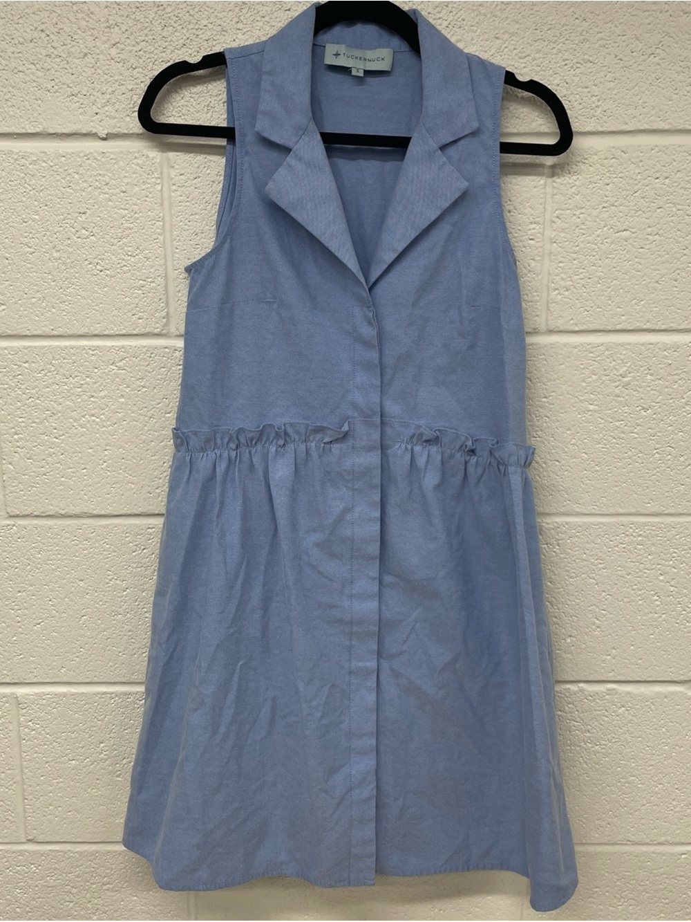 Tuckernuck Sleeveless Shirt Dress in Light Blue